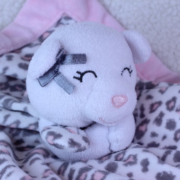 Carter's Pink Cheetah Print w Teddy Bear Baby Girl Security Blanket Lovey - Picture 4 of 6